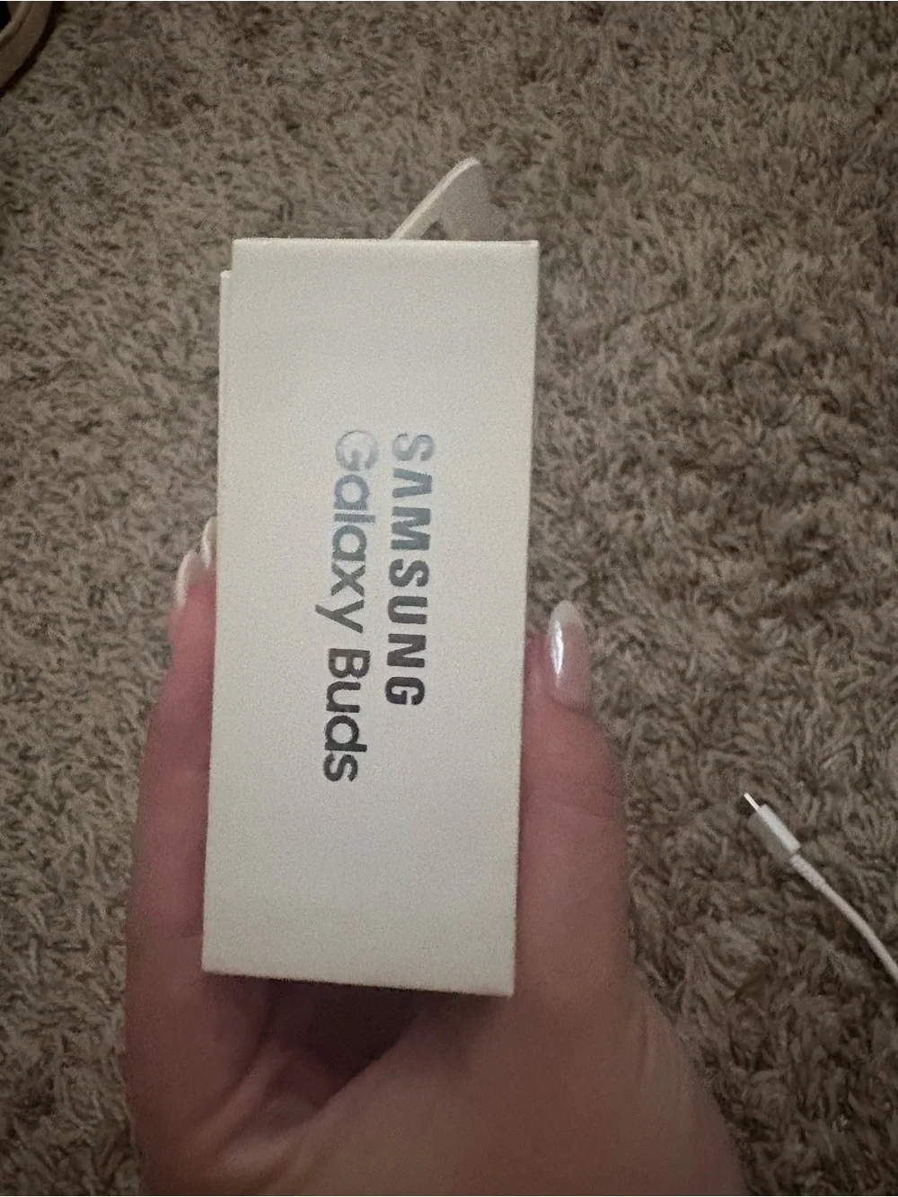 Samsung Galaxy Buds — Light Blue Earbuds and Case